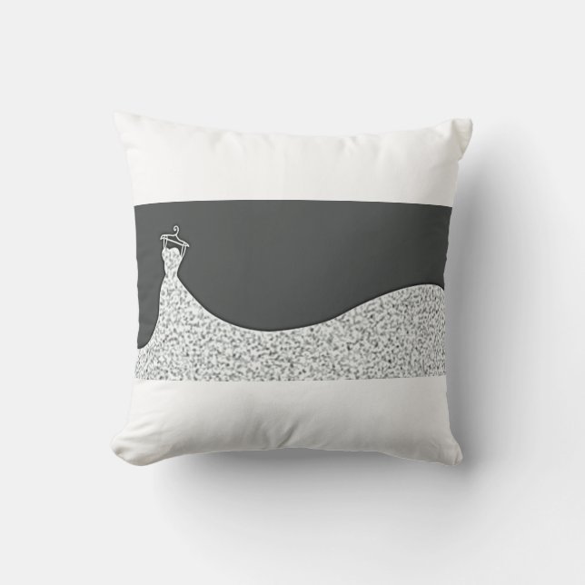 Wedding dress polyester throw pillow. throw pillow (Front)