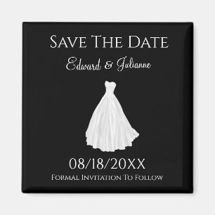 Wedding Dress Save the Date Magnet