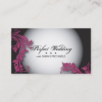 Wedding Dress Shoppe Business Card Fancy Glitter by OLPamPam at Zazzle