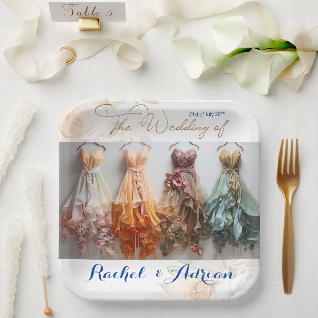 Wedding Dress Style  Paper Plates (Wedding)
