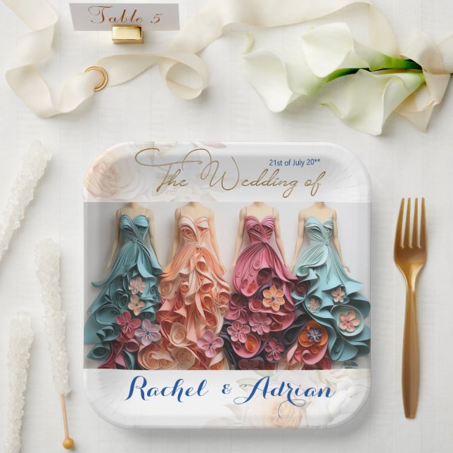 Wedding Dress Style  Paper Plates (Wedding)