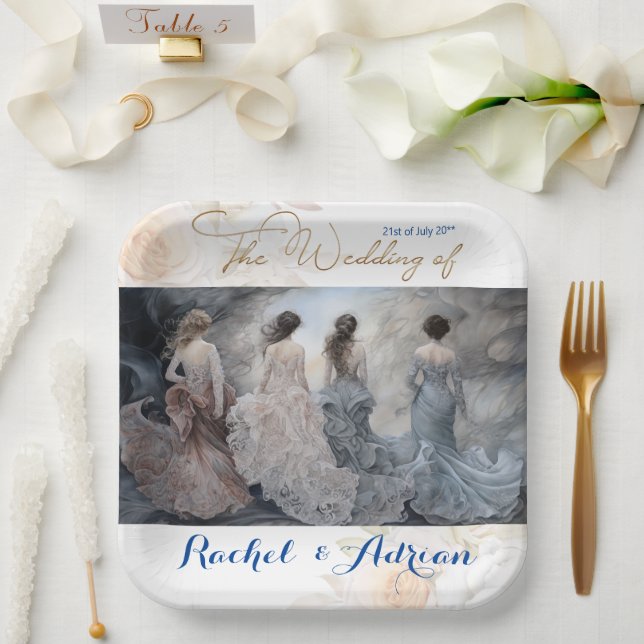 Wedding Dress Style  Paper Plates (Wedding)