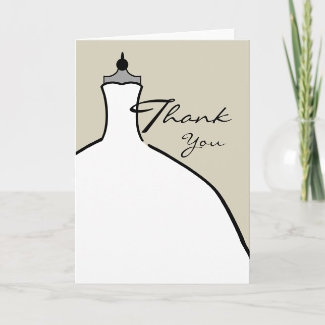 Wedding Dress Thank You - Custom Background Color (Front)