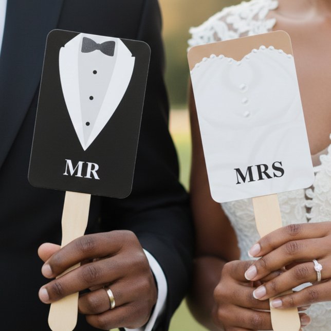 Wedding Dress Tuxedo Mr Mrs Guess Who Game Hand Fan (Wedding Dress Tuxedo Mr Mrs Guess Who Game Hand Fan
)