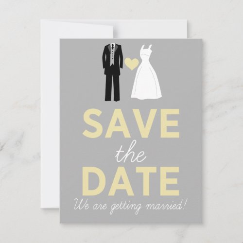 Wedding Dress  Tuxedo Save The Date Announcement