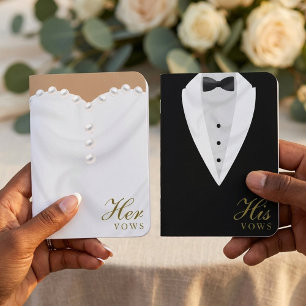 Wedding Dress & Tuxedo Suit His & Her Foil Vow Books