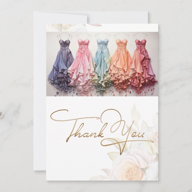 Wedding Dresses fashion style  Thank You Card (Front)