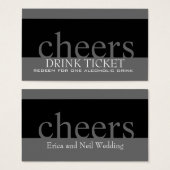 Wedding Drink Ticket for Reception (Front & Back)