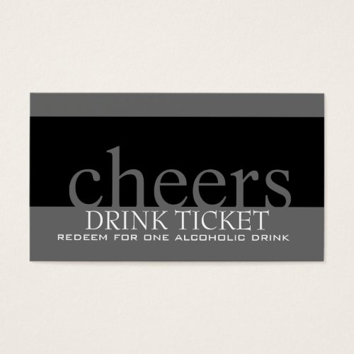Wedding Drink Ticket for Reception Business Card Templates