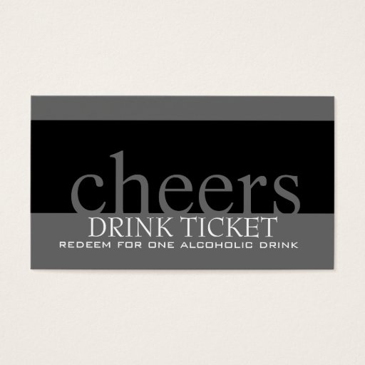 Customizable Wedding Drink Ticket for Reception Business Card Templates