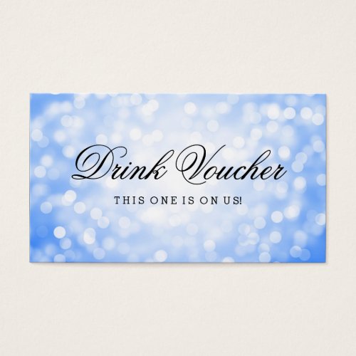 Wedding Drink Voucher Blue Glitter Lights