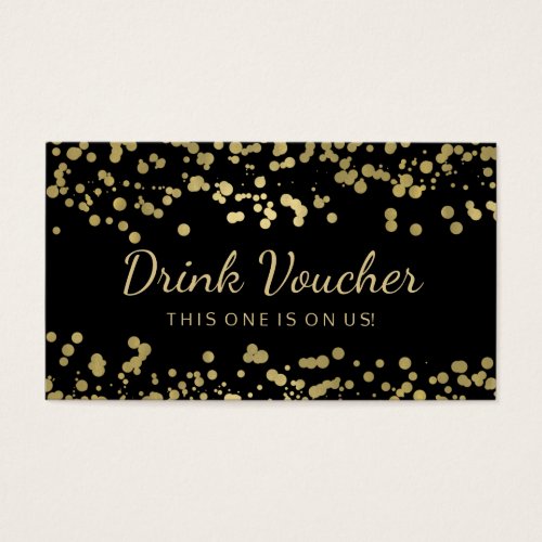 Wedding Drink Voucher Gold Foil Confetti