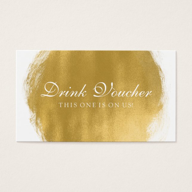 Wedding Drink Voucher Gold Paint Look (Front)
