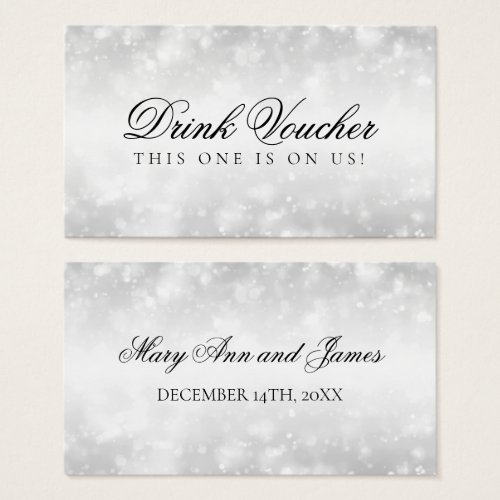 Wedding Drink Voucher Silver Shimmer Lights