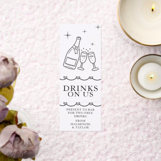 Wedding Drinks On Us Personalized Ticket