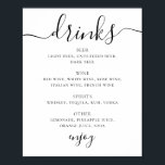 Wedding Drinks Sign | Modern Minimalist Bar<br><div class="desc">This elegant wedding drinks menu sign features a refined handwritten calligraphy paired with clean classic typography. Designed to clearly present beer, wine, spirits, and non-alcoholic options, it adds a polished and organized look to the bar area. The minimalist layout works beautifully for classic, modern, romantic, and timeless wedding styles. Perfect...</div>