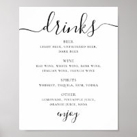 Wedding Drinks Sign | Modern Minimalist Bar