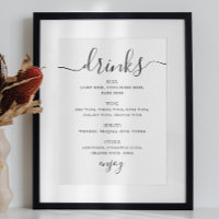 Wedding Drinks Sign | Modern Minimalist Bar