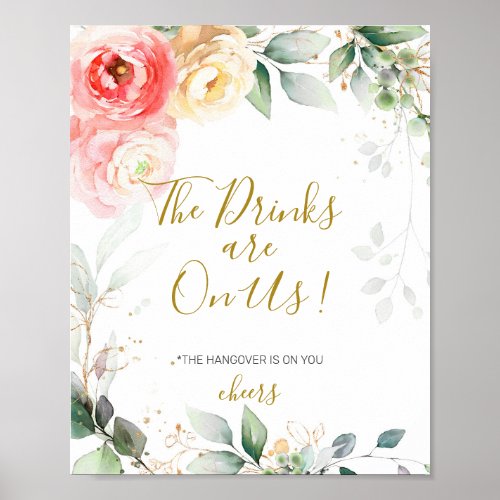 Wedding Drinks Sign Modern Open Bar Wedding Sign