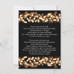 Wedding Driving Directions Gold Hollywood Glam Invitation