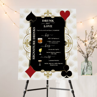 Wedding Drunk In Love Signature Drinks Bar Sign