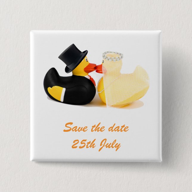 Wedding ducks 2 ... Badge Pinback Button (Front)