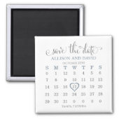  Wedding Dusty Blue 5 Rows Calendar Save the Date Magnet (Front)