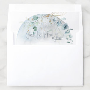 Wedding Dusty Blue Over the Moon in Love Envelope Liner