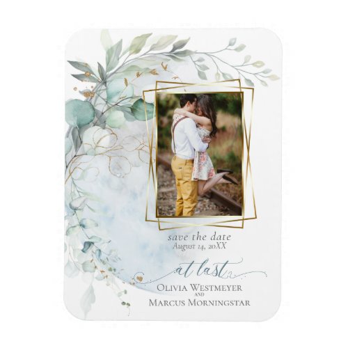 Wedding  Dusty Blue Over the Moon in Love Magnet