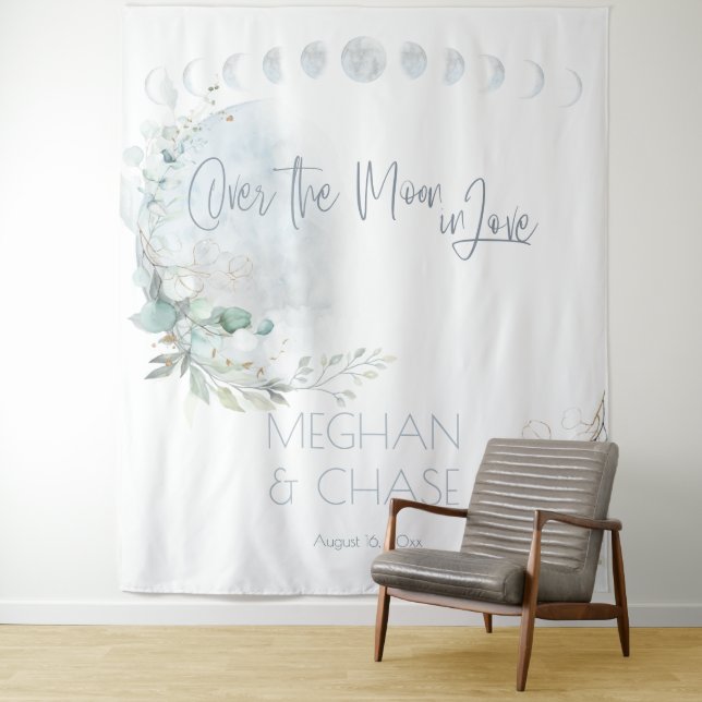 Wedding | Dusty Blue Over the Moon in Love Tapestry (In Situ)