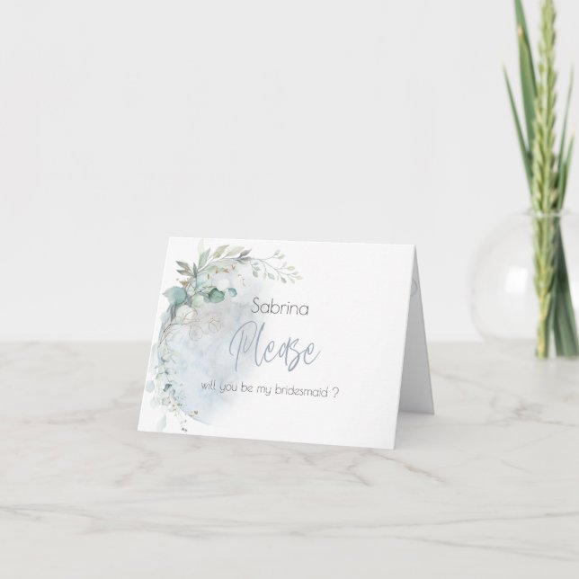 Wedding | Dusty Blue Over the Moon in Love Thank You Card (Front)