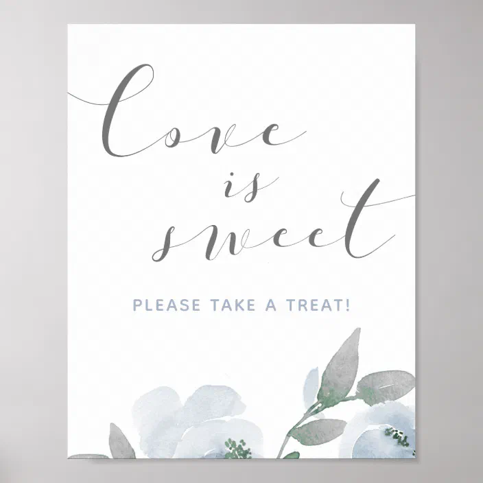 Leaf Wreath Design Love is Sweet Take A Treat White Card and Easel Wedding 