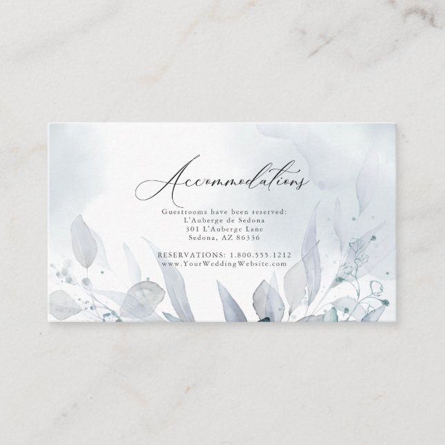 Wedding | Dusty Watercolor Foliage Enclosure Card (Front)
