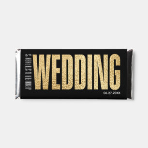 WEDDING Elegant Black Gold Hershey Bar Favors