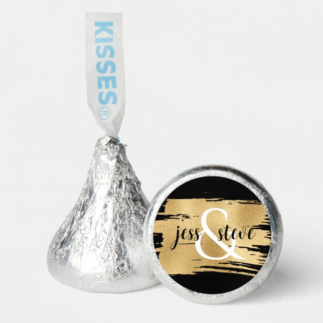 Wedding Elegant Black Gold Hershey®'s Kisses® (Front)
