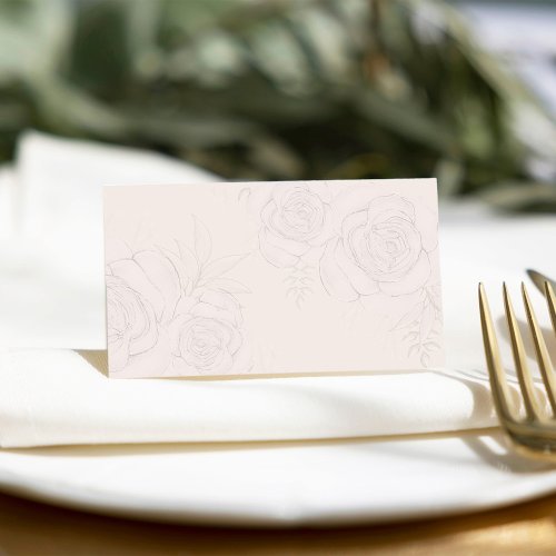 Wedding Elegant Blush Floral Reception Seating  Place Card