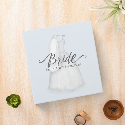 Wedding Elegant Bride Vintage Dress Personalized 3 Ring Binder