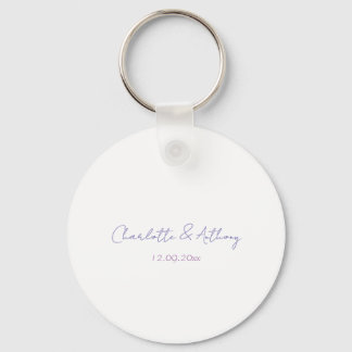 Wedding Elegant Calligraphy Creative Names & Date Keychain