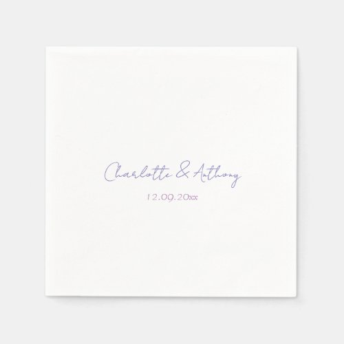 Wedding Elegant Calligraphy Creative Names  Date Napkins