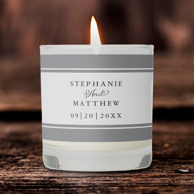 Wedding Elegant Calligraphy Gray White  Scented Candle (Wedding Elegant Calligraphy Gray White Scented Candle)