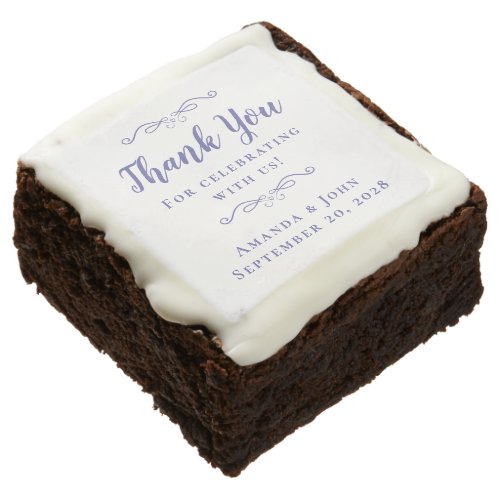  Wedding Elegant Calligraphy Thank You Periwinkle Brownie