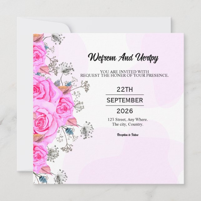 Wedding Elegant Card Invitation Card Template (Front)