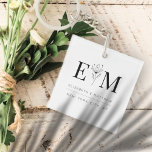 Wedding Elegant Chic Modern Monogram Foliage Keychain<br><div class="desc">Composed of simple straight lined frames with classic cursive script and serif typography. These elements are simple,  timeless,  and classic.. 

This is designed by White Paper Birch Co. exclusive for Zazzle.

Available here:
http://www.zazzle.com/store/whitepaperbirch</div>