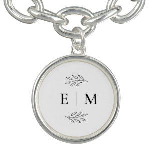 Wedding Elegant Chic Modern Simple Chic Monogram Bracelet