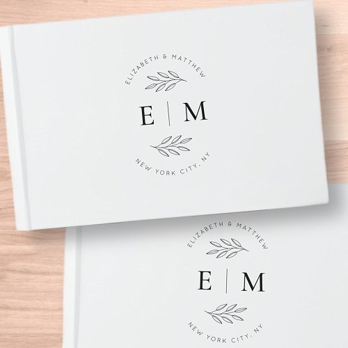 Wedding Elegant Chic Modern Simple Chic Monogram Guest Book