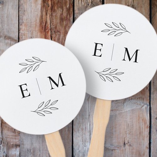 Wedding Elegant Chic Modern Simple Chic Monogram Hand Fan