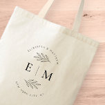 Wedding Elegant Chic Modern Simple Chic Monogram Tote Bag<br><div class="desc">Composed of simple straight lined frames with classic cursive script and serif typography. These elements are simple,  timeless,  and classic.. 

This is designed by White Paper Birch Co. exclusive for Zazzle.

Available here:
http://www.zazzle.com/store/whitepaperbirch</div>