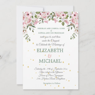 Unique Elegant Garden Jewish Wedding Save The Date Card