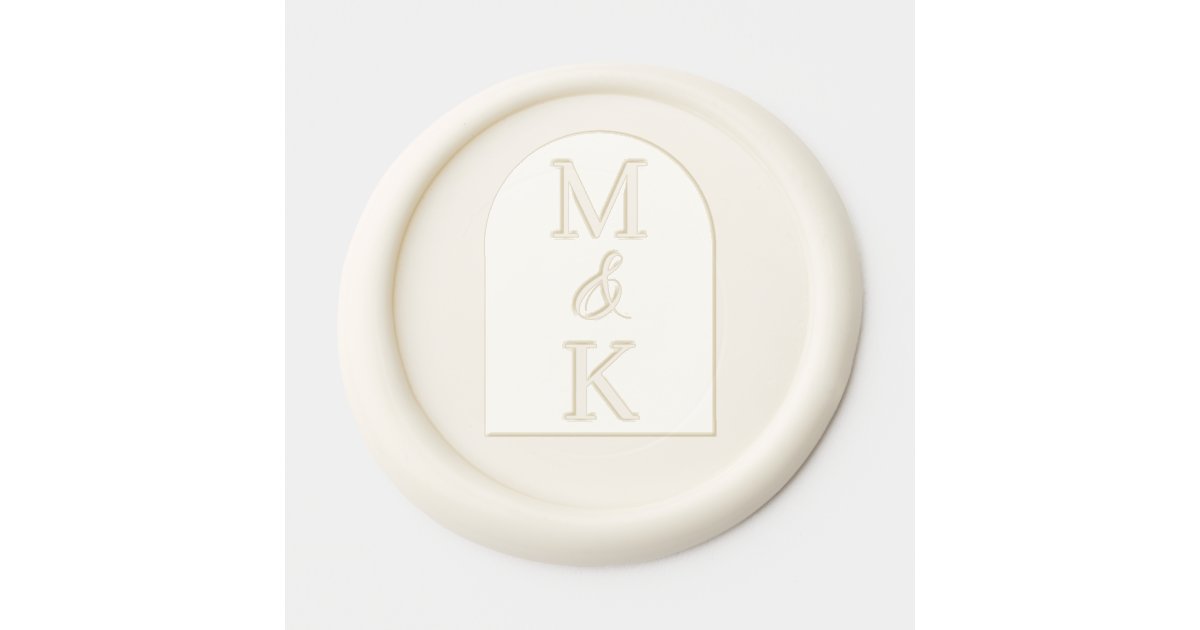 Wedding Elegant Couples Initials Arch Monogram Wax Seal Sticker | Zazzle