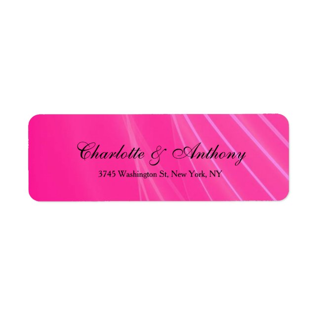 Wedding Elegant Creative Abstract Pink Minimalist Label (Front)